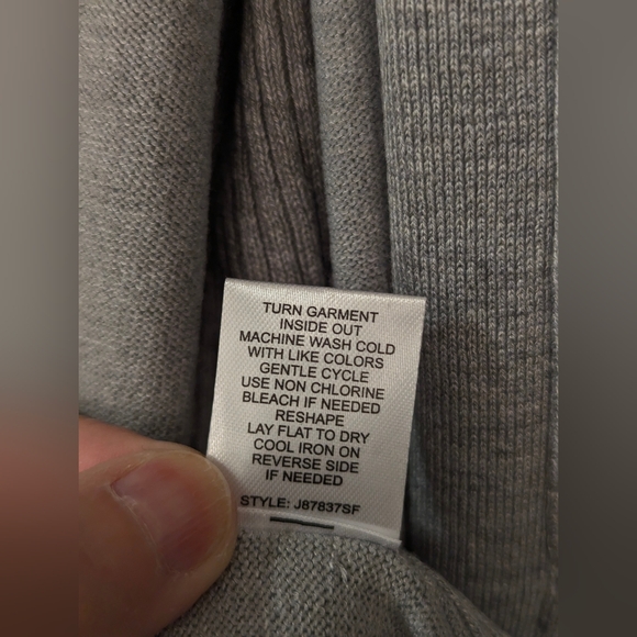 New LOVE ELLIE gray long knit open front soft lightweight cardigan sweater sz L - Picture 5 of 7